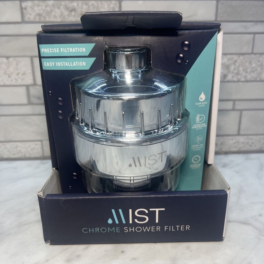 15 Stage Chrome Shower Head Filter for Hard Water, Removes Chlorine & fluoride